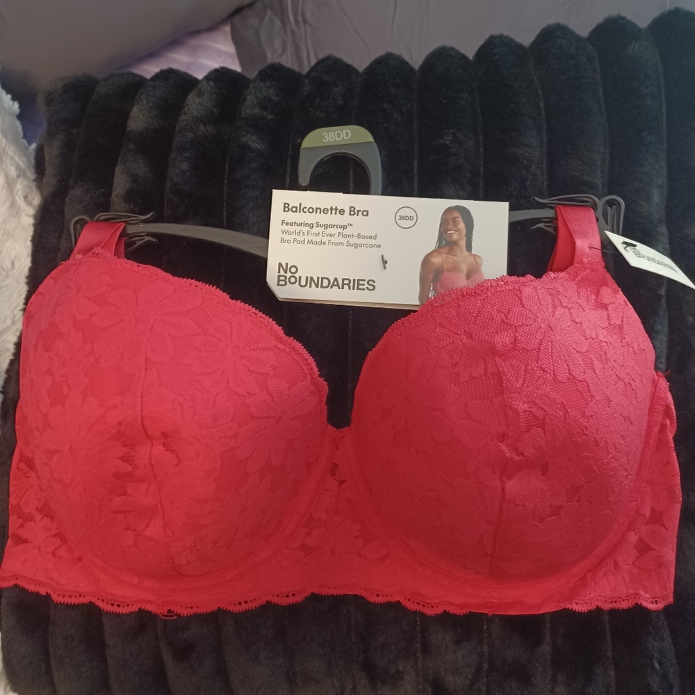 NEW NOBO Balconette Red Lace Bra 38DD